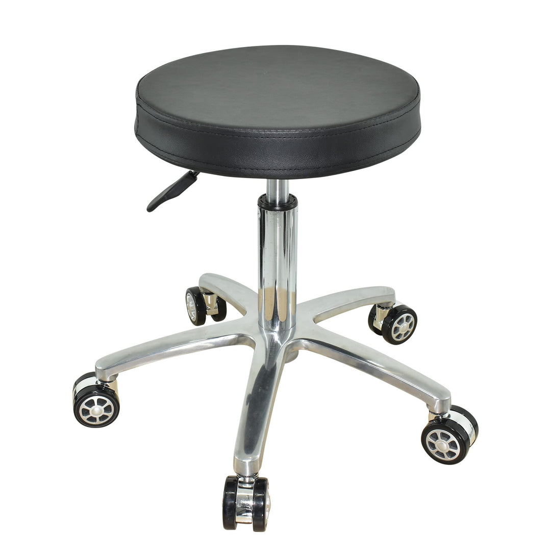 VAKON SALON - Rundhocker auf Rollen, höhenverstellbar von 50-65 cm Drehhocker, Rollhocker, Praxishoc