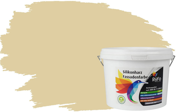 RyFo Colors Silikonharz Fassadenfarbe Lotuseffekt Trend Weisstöne Elfenbein 3l - bunte Fassadenfarbe