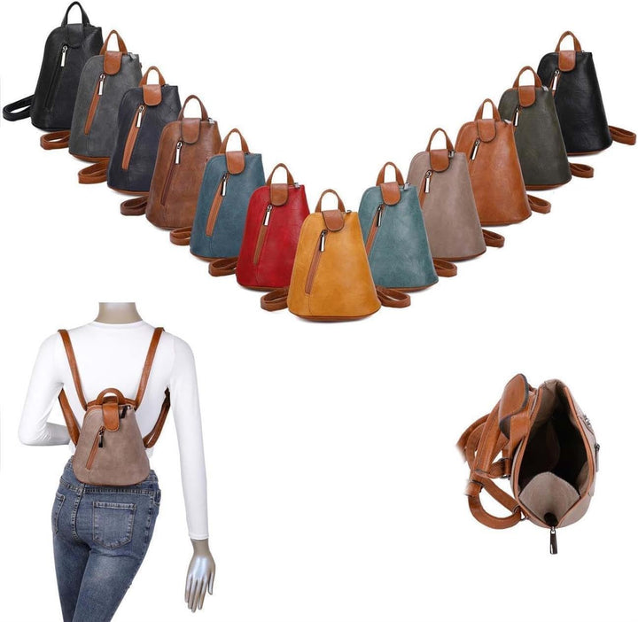 ITALYSHOP24 Damen Rucksack Schultertasche Umhängetasche BackPack Handtasche Crossover Crossbody Henk