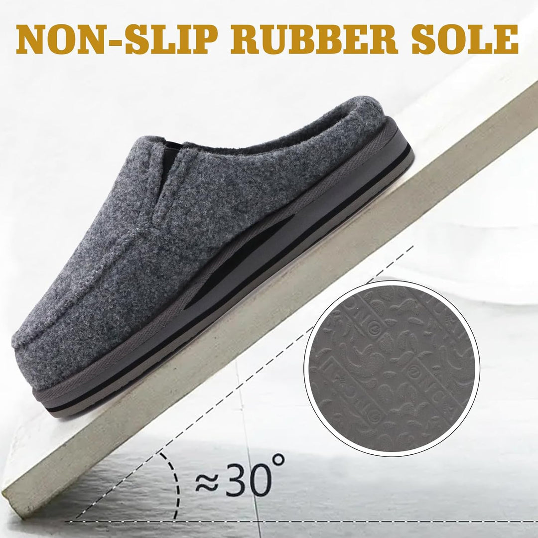 ONCAI Hausschuhe Herren Komfort Pantoffeln Plüsch Streifen Hüttenschuhe Wärme Cord Flauschig Slipper
