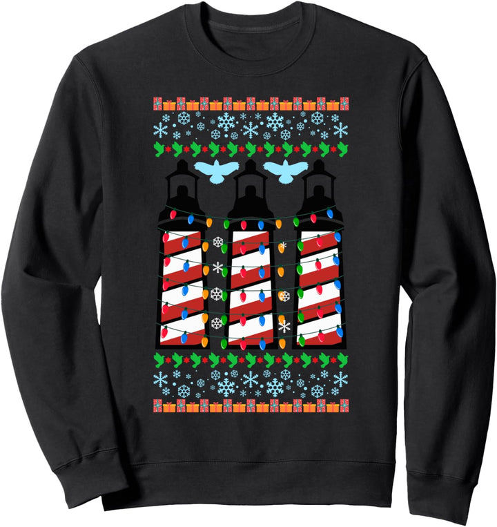 Ugly Christmas Weihnachtsfeier Leuchtturm Motiv Sweatshirt