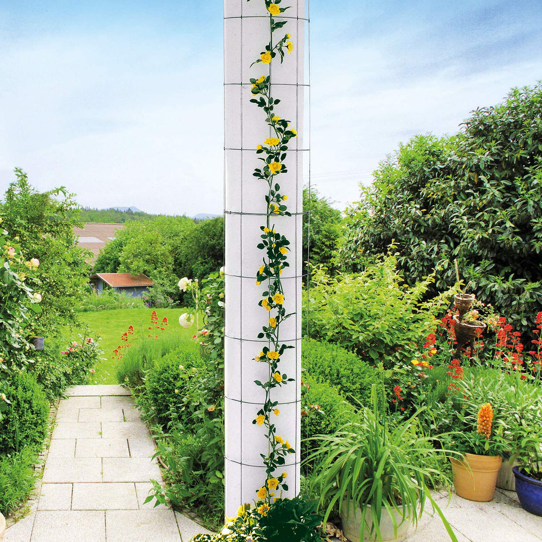 1 Stück - bellissa Säulen-Gitter halbrund - Rankgitter Spalier Rankhilfe im Garten halbrund 120 x Ø2