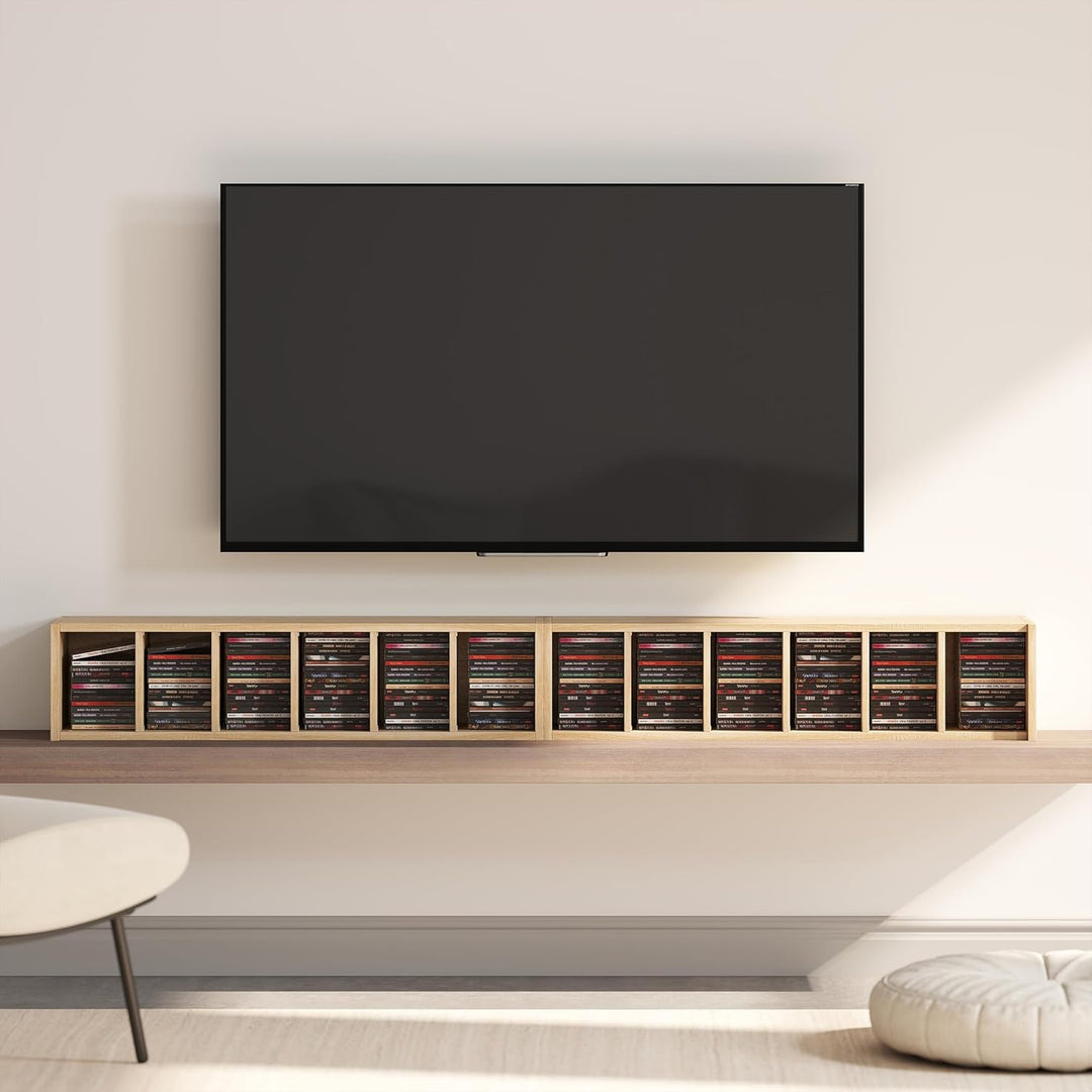 HOMCOM 2er-Set Regalsäulenschrank CD-DVD-Aufbewahrungsschrank 6 + 6 Fächer 21 x 22,5 x 88,5 cm max.