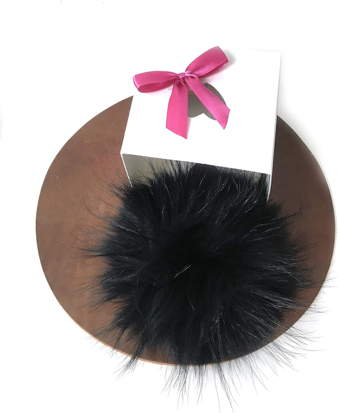 FISH IN THE SEA Premium Echtfell Bommel XL 17-19cm Fellbommel mit Druckknopf in Schwarz leicht zum A