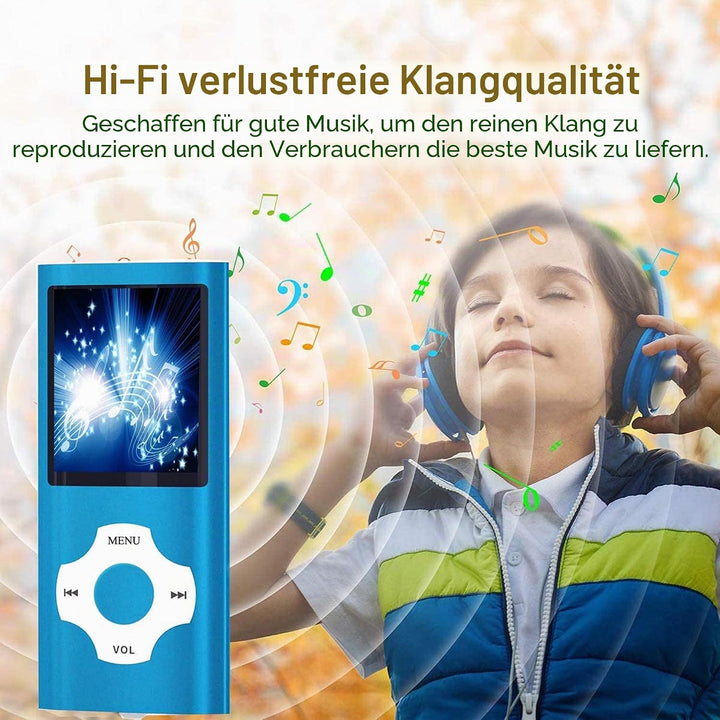 Hotechs MP3-Player/MP4-Player, MP3-Player mit 32 GB Speicherkarte, schlankes Design, digitales LCD-D