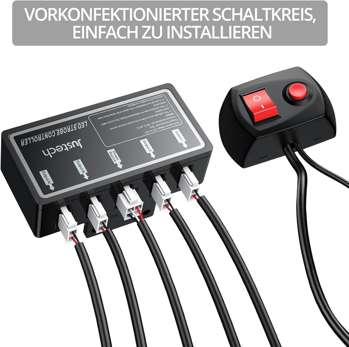 4er 6LED Warnlicht Frontblitzer Stroboskoplicht Wasserdicht IP68 Blinklicht Warnung Beacon Blinklich