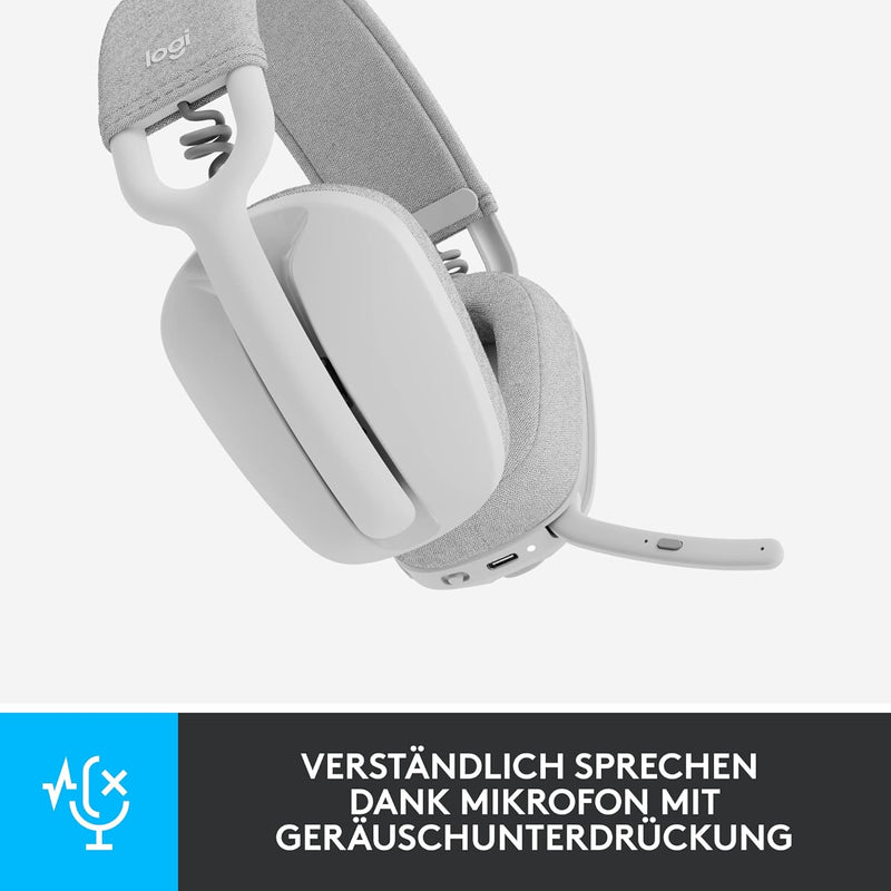 Logitech Zone Vibe 100 Leichte, kabellose Over-Ear-Kopfhörer mit geräuschunterdrückendem Mikrofon, M