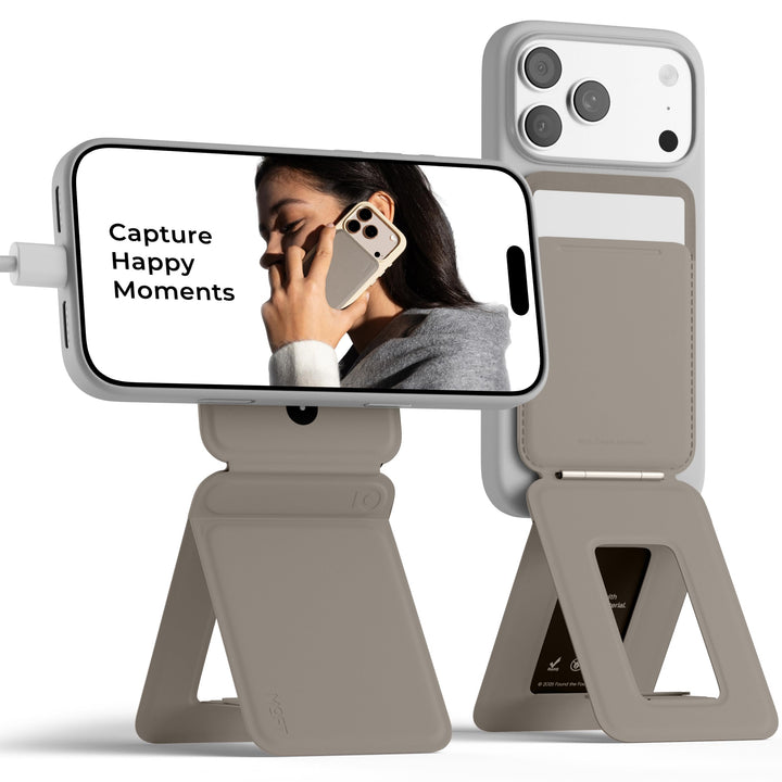 MOFT Handy Stativ für Smartphone, [Ultra Dünn & Tragbar] Faltebar MOVAS Veganes Leder Stativ für Mag