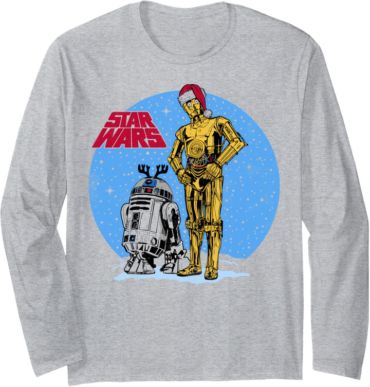 Star Wars R2-D2 & C-3PO Snowy Christmas Portrait Langarmshirt