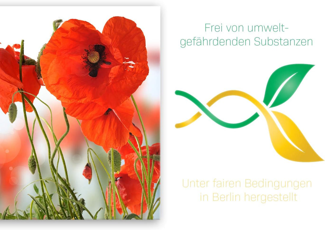 ge Bildet Bild auf Leinwand | Mohn - Blumen Rot Natur D in 120x80 cm als Wandbild XXL | Wand-deko De