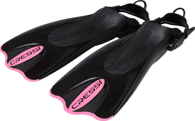 Cressi Palau Saf Fins Einstellbare Kurze Flossen zum Schwimmen und Schnorcheln Schwarz/Rosa S/M, Sch