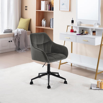 WOLTU Homeoffice Stuhl, Schreibtischstuhl, Drehstuhl, Schminkstuhl, höhenverstellbar, bis 150 kg bel