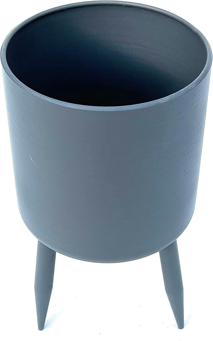 DanDiBo Blumentopf mit Füssen Pflanztopf Blumenkübel mit Beinen Metall Grau 27 cm 96260 L Modern Pfl