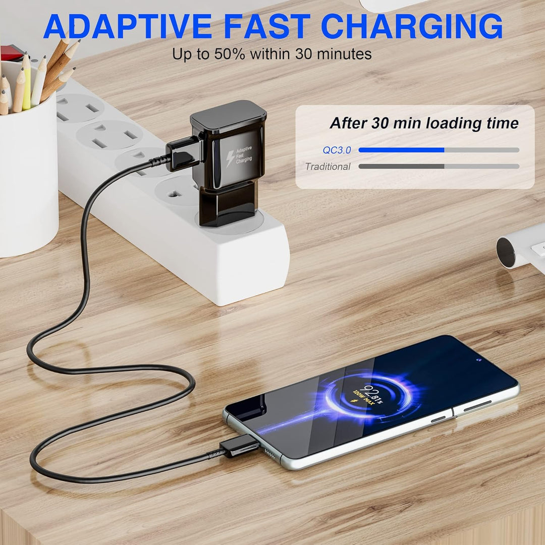 2-Pack USB Ladegerät Stecker, Schnellladegerät Netzteil mit USB C Original Ladekabel Kompatibel mit