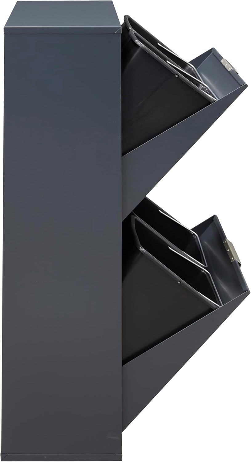 ARREGUI Ecoclas CR604-E Mülltrennsystem aus Stahl | 4 Fächer Mülleimer für die Küche |4x17L (68L) |