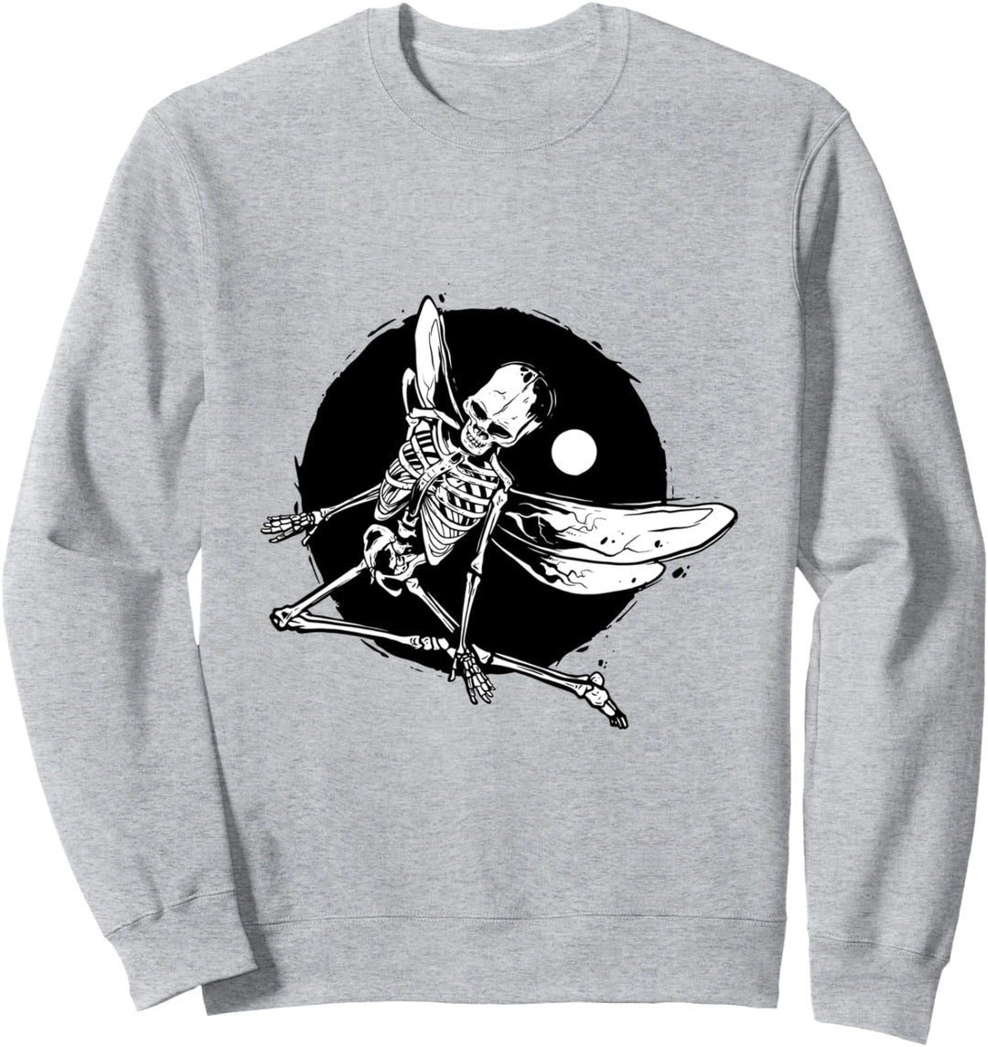 Winged Skeleton Grunge Sweatshirt
