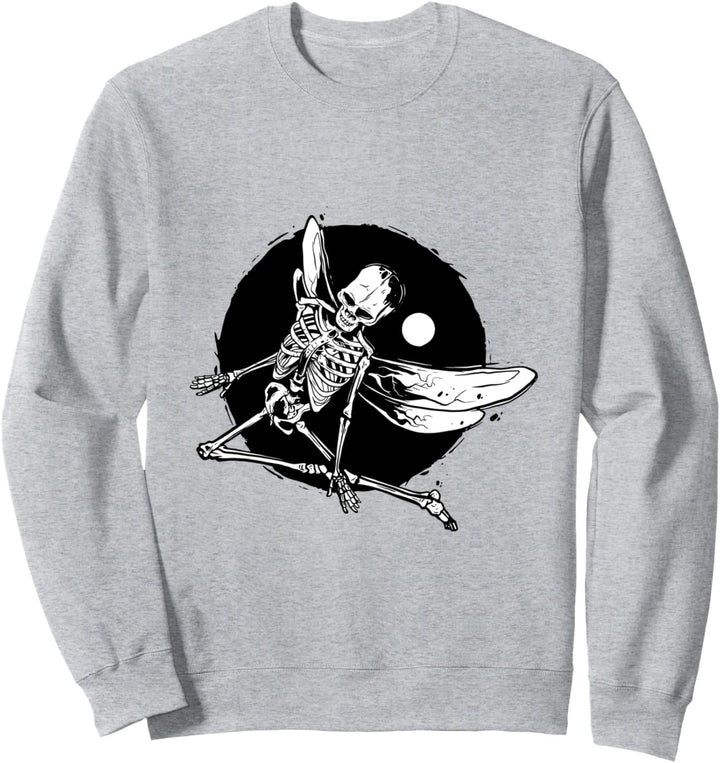 Winged Skeleton Grunge Sweatshirt