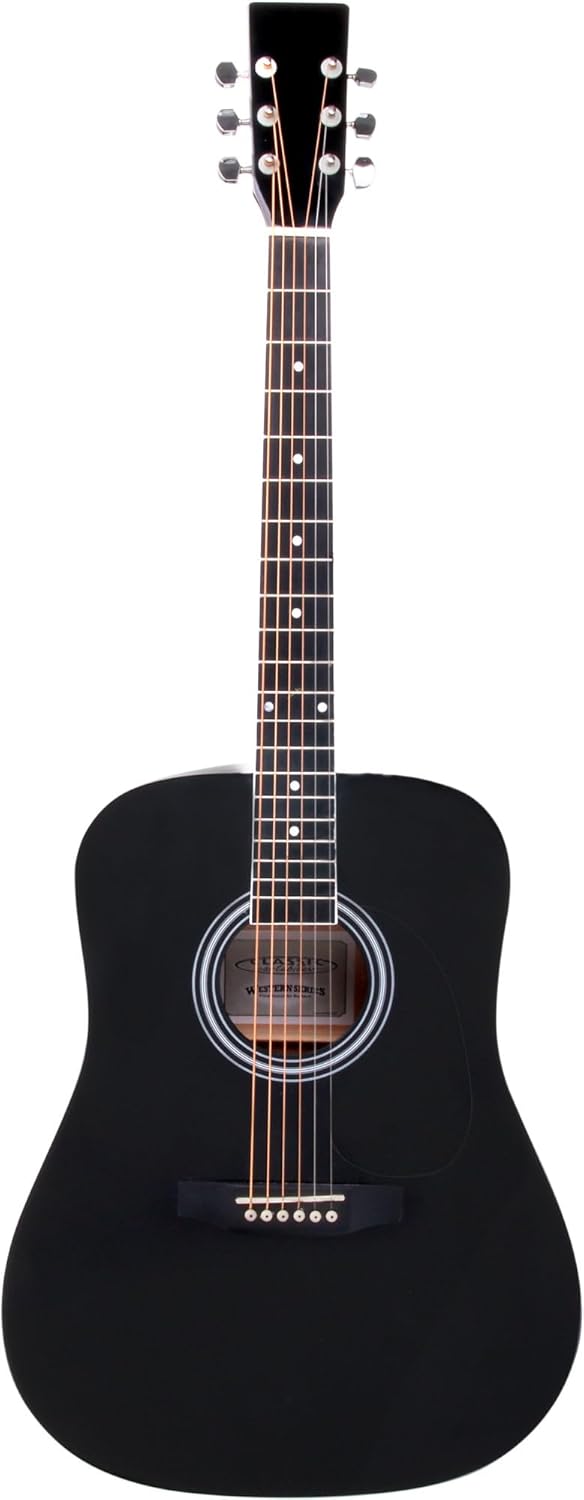 Classic Cantabile WS-10BK Westerngitarre (Dreadnought, Western akustik, Stahlsaiten, Anfänger & Fort