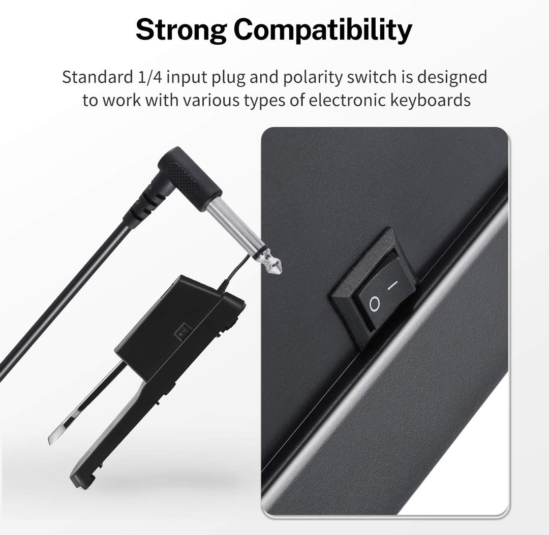 Donner DSP-001 Sustain-Pedal für Keyboard, Klavier Sustain-Pedal Universal-Dämpfer-Fusspedal für Dig
