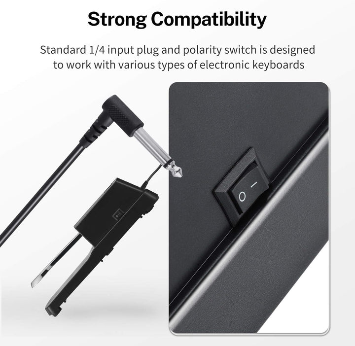 Donner DSP-001 Sustain-Pedal für Keyboard, Klavier Sustain-Pedal Universal-Dämpfer-Fusspedal für Dig