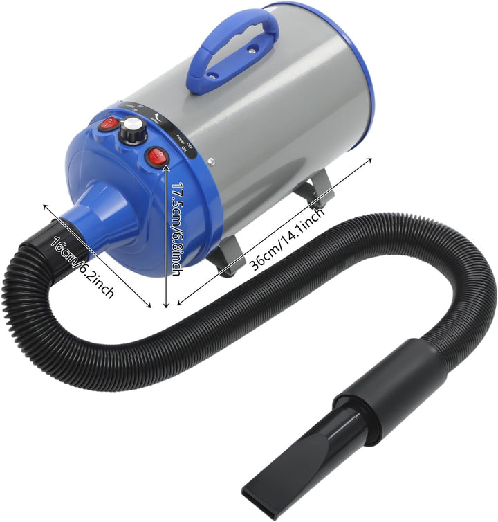 Hundefön Blower mit 4 Düsen - 2200W Profi Blower Hund, Leiser Hundepflege Trockner Gebläse für Hunde