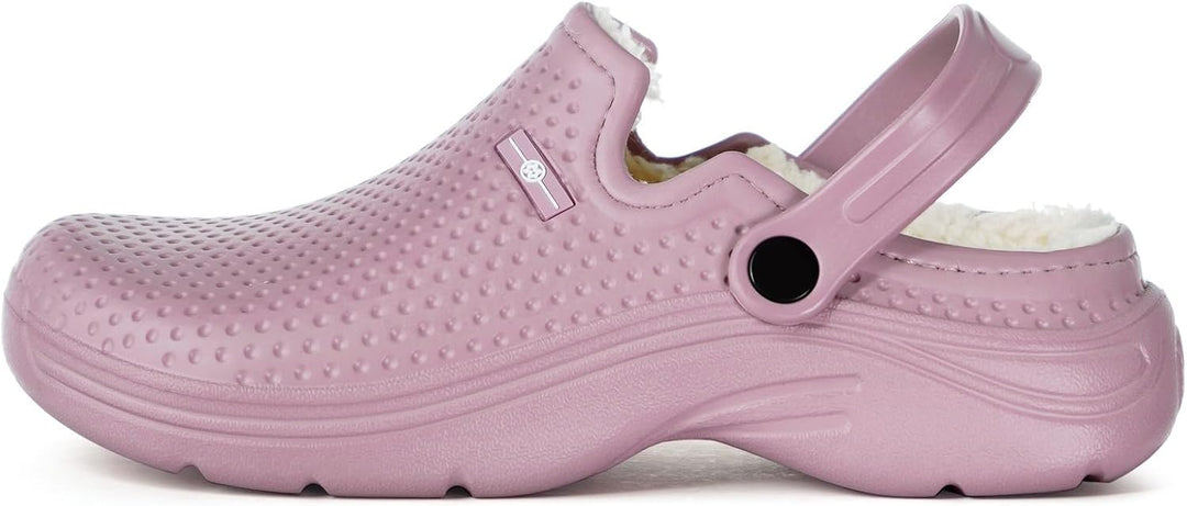 Damen Herren Lined Clogs Winter Hausschuhe Gefüttert Pantoletten Gartenschuhe Wärme Pantoffeln Wasse