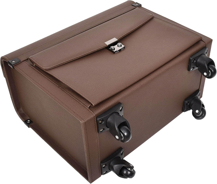House of Leather Commander Pilot Case, Pilotenkoffer, Gepäck - Handgepäck, Braun, 4-Räder, Kunstlede