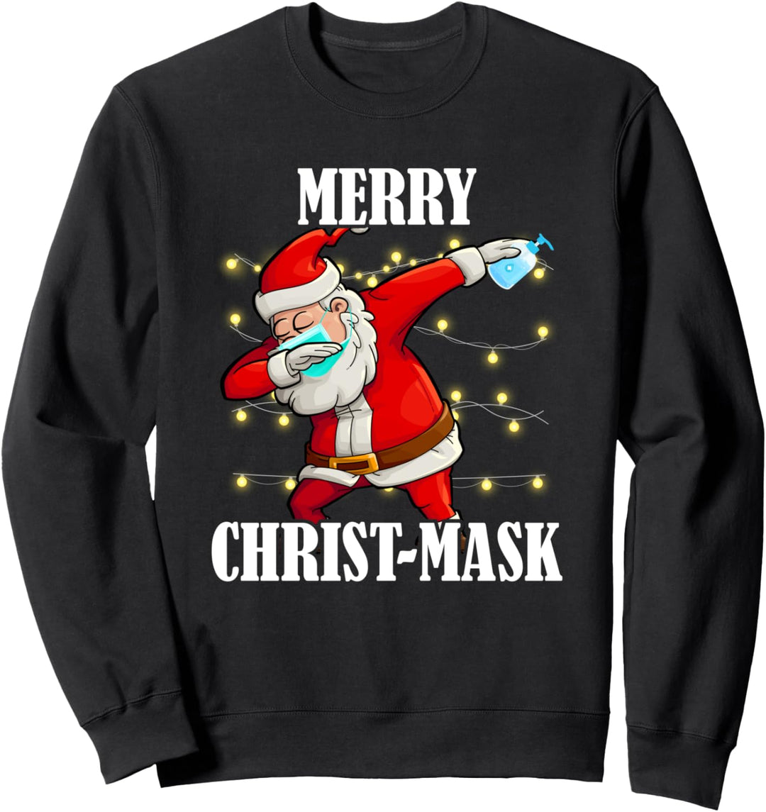 Weihnachten 2020 Santa Dabbing tragende Maske Sweatshirt