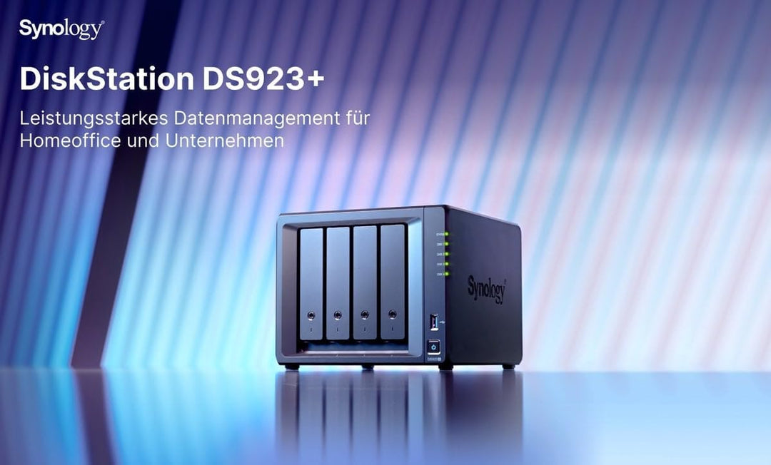 Synology DS923+ 4-Bay Diskstation NAS (AMD Ryzen™ 4 Threads R1600 Dual-Core 4GB Ram 2xRJ-45 1GbE LAN