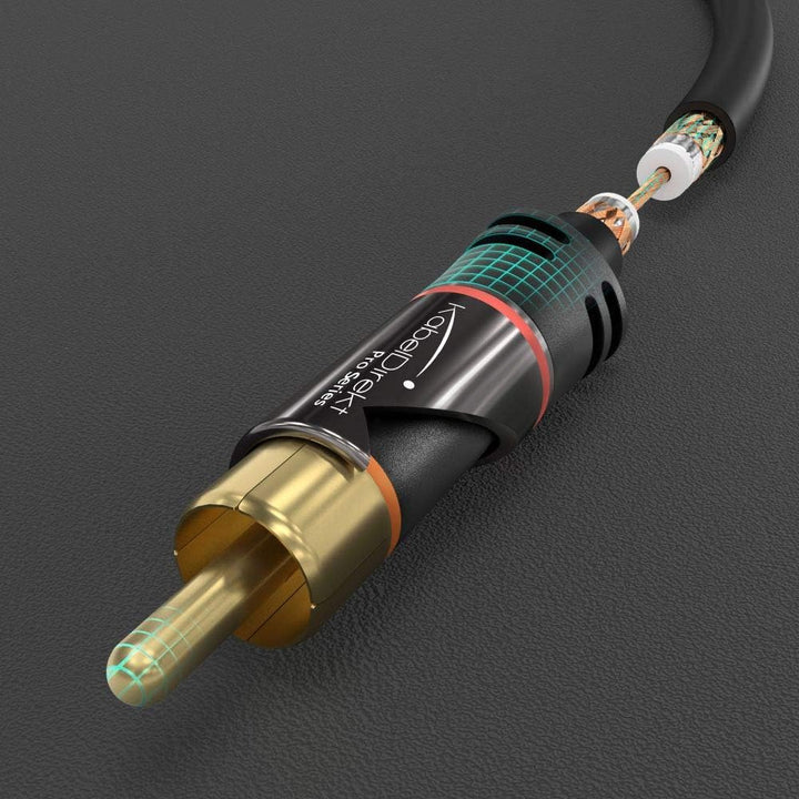 KabelDirekt - 3.5mm 2 Cinch Y Kabel - 3m - (3.5mm > 2 RCA, Klinke auf Cinch) - PRO Series &amp; Optische