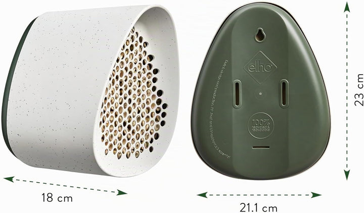 Elho Essential Bee Hotel 18cm - Insektenhotel für Bienen - 100% recyceltes Plastik - L18 x B21.1 x H