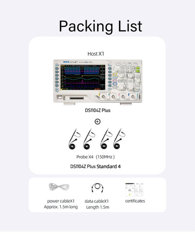 RIGOL DS1104Z-S Plus Digitales Oszilloskop, 100MHz,4+16CH,Digitalkanäle, 24Mpts Speichertiefe, 1G Sa