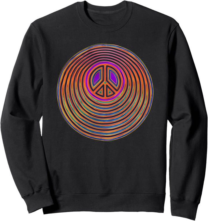 Psychedelic Flower Power Cut Out PEACE sign 2 - Fan Fun Sweatshirt