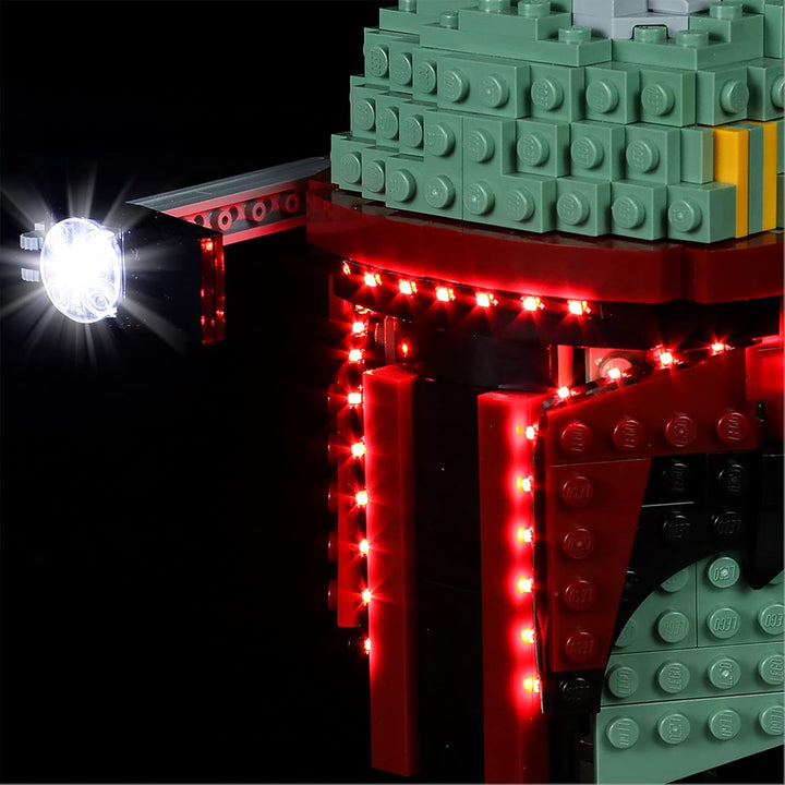 BrickBling LED-Beleuchtungsset für Lego Boba Fett Helm（Nur Lichter, Baustein Nicht enthalten,Dekorat