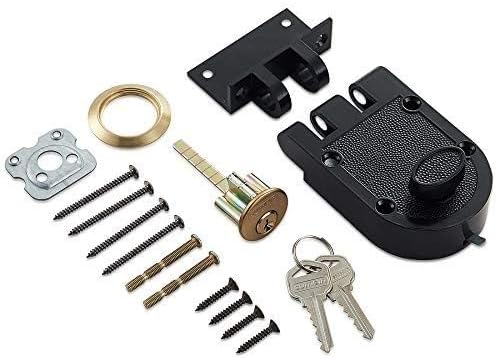 SUMBIN Jimmy Proof Riegelschloss mit Schlüssel (schwarz), Schwarz