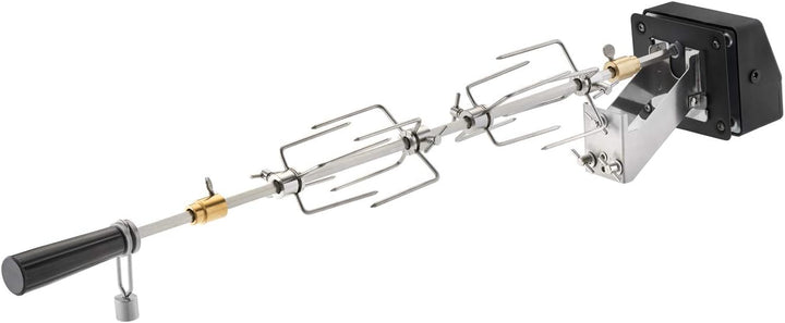 RÖSLE Premium-Drehspiess, Traglast 10 kg & Abdeckhaube BBQ-Station VIDERO G3/G3-S, Hochwertige Schüt