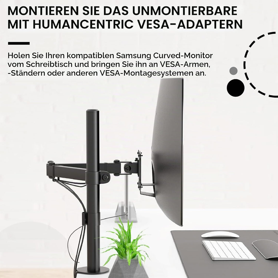 HumanCentric VESA Halterung Adapter für Samsung Curved Monitore U32R590, U32R590C, VESA Adapter Halt