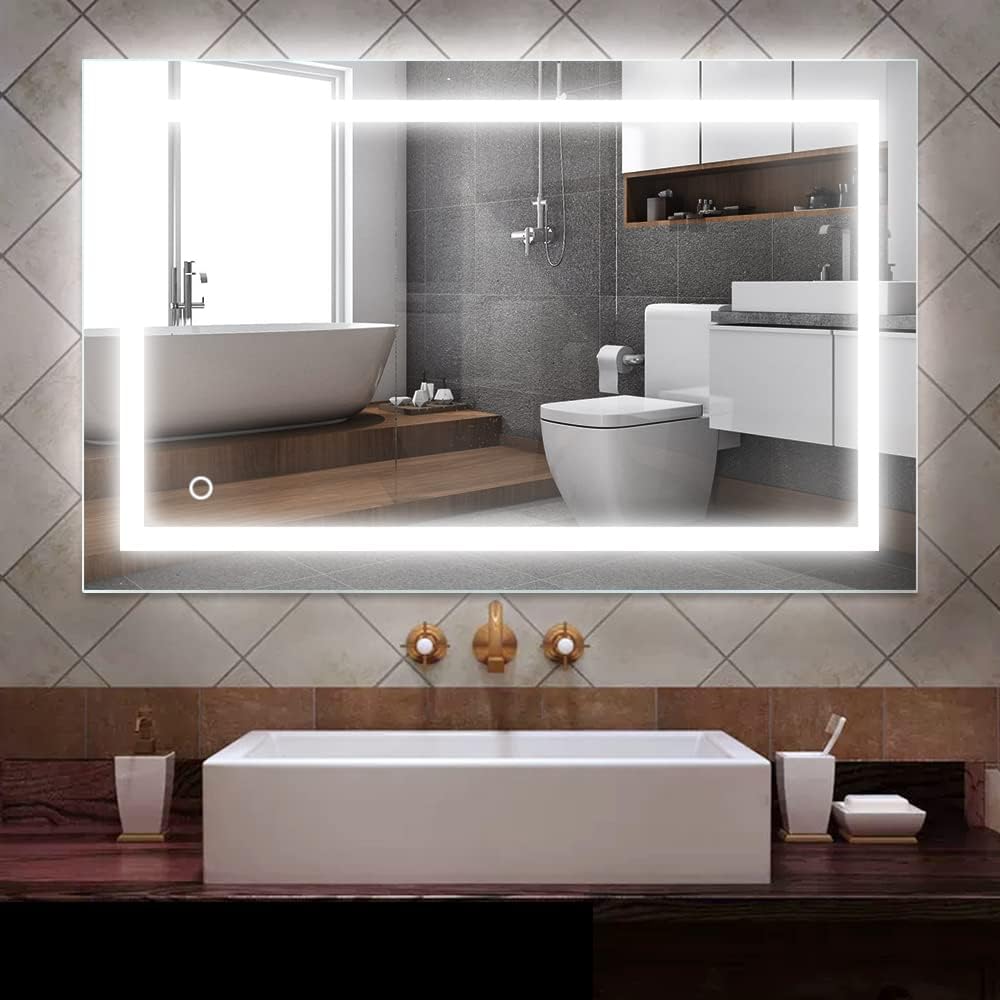 Willonin Badspiegel mit Beleuchtung, Badezimmerspiegel mit Beleuchtung,badezimmerspiegel LED Touch (