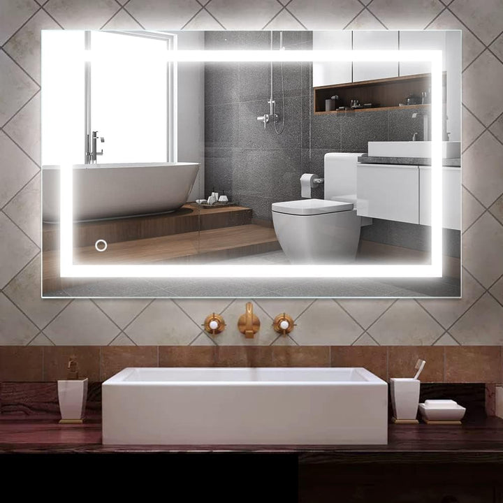 Willonin Badspiegel mit Beleuchtung, Badezimmerspiegel mit Beleuchtung,badezimmerspiegel LED Touch (