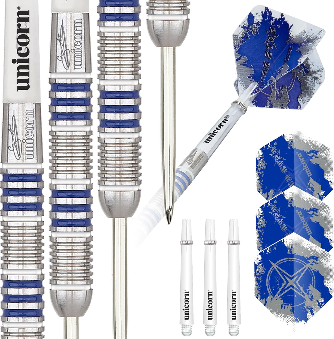 Unicorn Silver Star Gary Anderson Steel Dart 23g Silber/Blau Gary Anderson, 23g Silber/Blau Gary And