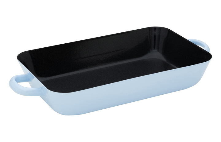 Riess, 0045-028, Bratpfanne 29/18 cm, BACKEMAILLE BLAU, LBH 36.5x18.2x5.2 cm, Gew. 0.727kg, Volumen