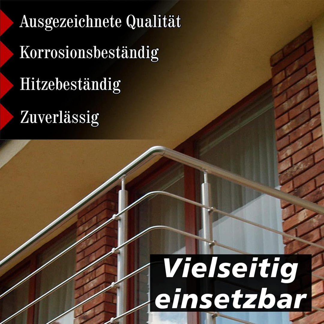 PRIOstahl Rundbogen Rohrbogen Bogen Rohrverbinder Steckfitting Verbinder Rund - 4 Stück Ø 42,4 mm fü