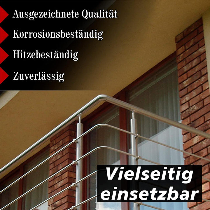 PRIOstahl Rundbogen Rohrbogen Bogen Rohrverbinder Steckfitting Verbinder Rund - 4 Stück Ø 42,4 mm fü