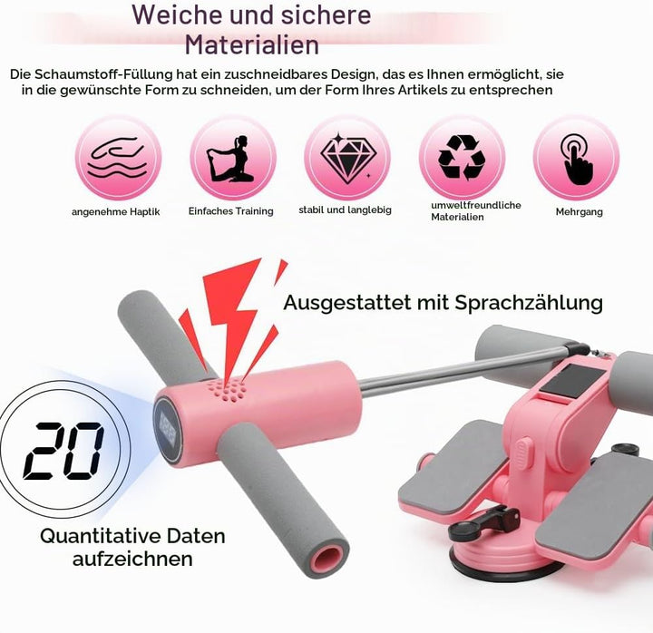 RANJIMA Tragbare Sit Up Bar, Bauchtrainer für Zuhause, Selbstsaugung Sit Up Trainingsgeräte Bodybuil