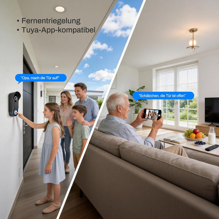 WLAN Kabellose Video Türsprechanlage mit 7 Zoll 1080p Touchscreen, Bewegungserkennung, Zwei-Wege Aud