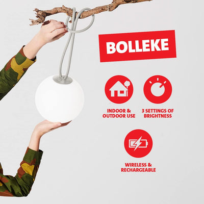 Fatboy Bolleke Indoor/Outdoor LED Lantern, Light Grey, Light Grey