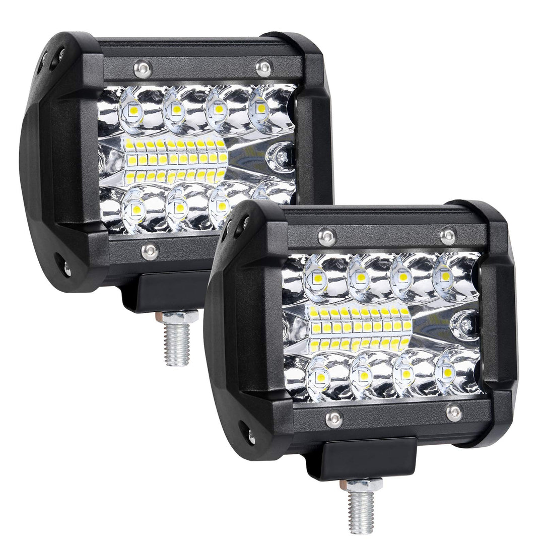 URAQT LED Arbeitsscheinwerfer, 2x60W Auto Scheinwerfer 6000K Zusatzscheinwerfer, IP65 Wasserdicht St