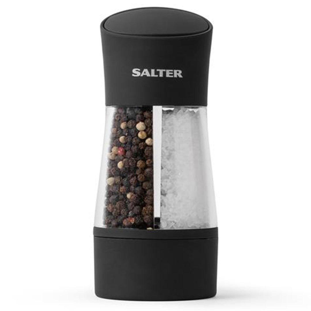 Salter 7612 BKXRA 2-in-1 Salz- & Pfeffermühle - Dual Küchenmühle, Doppelseitige Gewürzmühle, Twist-