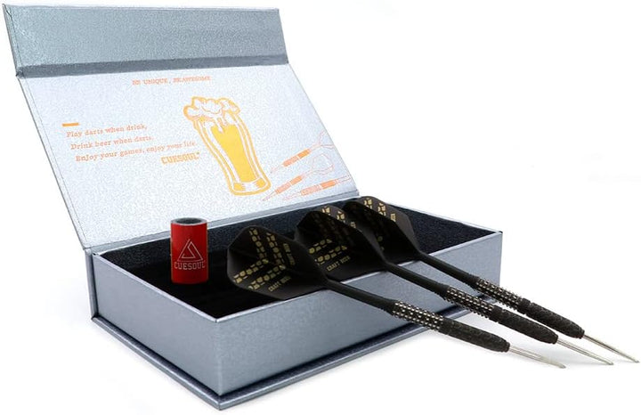 CUESOUL Steel Tip 90% Tungsten Dart Set mit Ölfarbe Finish und ROST Flights 23g CRAFT BIER-1, 23g CR
