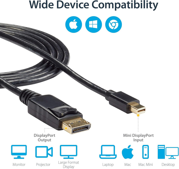 StarTech.com 3m Mini DisplayPort auf DisplayPort 1.2 Kabel - 4K x 2K UHD Mini DisplayPort auf Displa